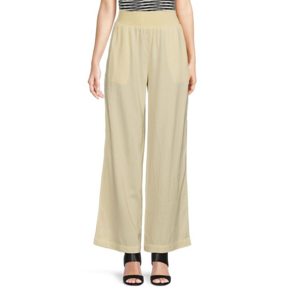 CLOTH & STONE Women's Smocked Waist Wide Leg Pants Size XS In Beige